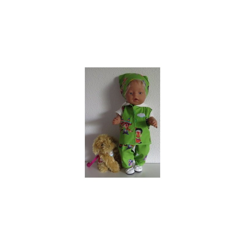 luxe broek set jokie groen baby born 43cm