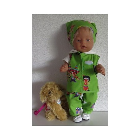 luxe broek set jokie groen baby born 43cm