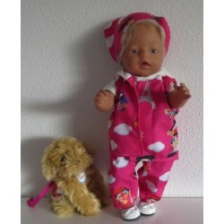 luxe broek set jokie hard roze baby born 43cm